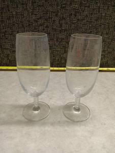 lot 209 image: Crystal Champagne Flutes Set of 2