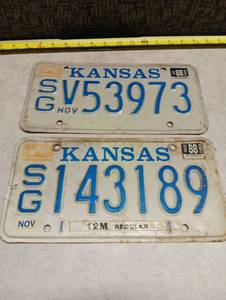 lot 257 image: 1988 Kansas License Plate Pair - Auto and Truck