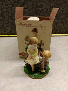 lot 269 image: Classic Treasures Decorative Boy and Girl Sculpture Figurine