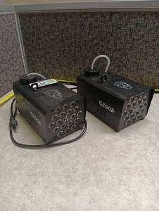 lot 289 image: CZGOR 600W LED Fog Machines with Remote - Set of 2 - Lights Work Great - Unable to Test Fog