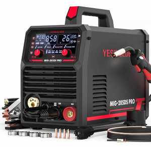 205A MIG Welder, 110V/220V Dual Voltage, 5 in 1 Gas MIG/Flux Core MIG/Spool Gun MIG/Lift TIG/Stick Multiprocess LED Digital Display Aluminum MIG Welding Machine MIG-205DS PRO - Retail: $479
