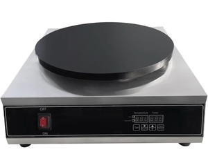 Commercial Electric Crepe Maker, 16" Non-Stick 2000W Crepe Machine Adjustable Temperature Control, Thickened Cast Iron Cooking Surface Pancakes Maker Griddle with Handle - Retail: $225