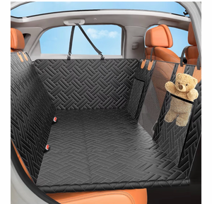 lot 19464 image: Back Seat Extender for Dogs,Hard Bottom Car Seat Cover for Dogs with Mesh Window,Waterproof Backseat Pet Cover Hard Bottom-Dog Car Seat Cover for Back Seat Dog Hammock for CarSUV - Retail $39