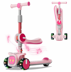 lot 19476 image: Unbreakable & Never Fall Down 2-in-1 Scooters Kids 3 Wheel Kick Scooter for Boys Girls Ages 3-8, Adjustable Height & Seat, Widened Non-Slip Deck, More Safer for Beginner Toddlers - Retail $59
