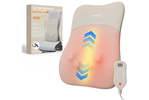 lot 19489 image: Back Massager, Rolling Up and Down Back Massager with Heat, Back Massage 4D Kneading for Pain Relief Deep Tissue, Ultrathin Shoulder Massager Mothers Day Gift for Women Men Parents, Khaki - Retail $149
