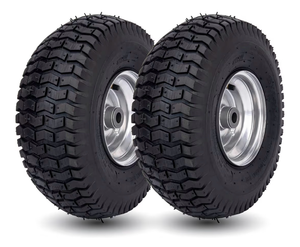 lot 19491 image: 15x6.00-6 Lawn Mower Tire and Wheel Front Tire Compatible with John Deere Craftsman Husqvarna Riding Mowers Lawn Tractors - Retail $69
