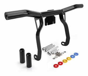 lot 19501 image: 2009-2013 Touring Front Engine Guard Crash Bar Flat Out Bar Compatible with Harley Davidson Street Glide Road Glide Road King Electra Glide Trike Glide Black Motorcycle Bumper - Retail $99