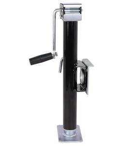 lot 19511 image: 5,000 lbs Heavy Duty Trailer Jack, Weld-On Pipe Mount Swivel Jack with 15 Lift Range, Ergonomic Side Wind Handle and Foot Plate, Corrosion-Resistant Black E-Coat Finish - Retail $55