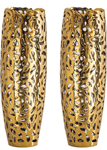 lot 19521 image: Modern Gold Tall Floor Vase Set of 2, 16 inch Coral Openwork Decoration for Floor, Large Gold Vase for Living Room Dining Room Bedroom Balcony Indoor Office Decoration.(Set of 2) - Retail $99