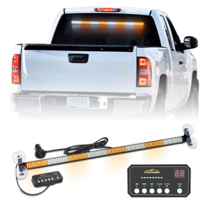 lot 19525 image: 35 inch Traffic Advisor Light Bar 144 LED Amber White Emergency Warning Flashing Safety Interior Windshield strobe lights wDirectional Arrow for Construction Vehicles Snow plow Trucks - Retail $69