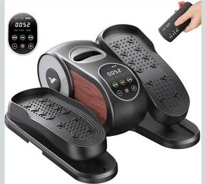 lot 19531 image: Under Desk Elliptical Machine, Leg Exerciser While Sitting for Seniors with 12-Speeds & Remote Control, Quiet Portable Electric Seated Pedal Exerciser Machine for Home Office - Retail $119