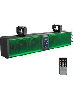 lot 19573 image: 6-Speaker Metal UTV Sound Bar, 25-inch IP65 Waterproof Golf Cart Sound Bar, ATV Speaker Bluetooth with RGB, SxS Soundbar Compatible with Polaris RZR Can-Am w 1.25 in - 2 in Roll Bar - Retail $199
