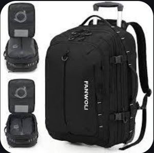 lot 19575 image: Rolling Vacuum Backpack Travel with One-Button Compression - Retail $210