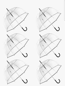 lot 19576 image: Bubble Clear Umbrella, Auto Open, See-Through, Rain & Windproof, for Weddings, Proms and Events 6 pack - Retail $68