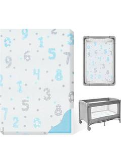 lot 19579 image: Pack and Play Mattress Pad - 38x26x3 Dual-Sided Memory Foam Pack N Play Mattresses - Portable Baby Crib Mattress with Breathable Removable Cover - Retail $0