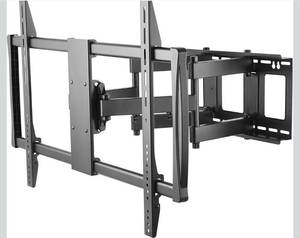 lot 19584 image: Heavy Duty Full Motion TV Wall Mount for 60-100 TVs, 176lb Capacity, 15° Tilt, 45° Swivel, 24 Extension, Max VESA 900x600mm, Flat or Curved, for Wood or Concrete, Hardware Included - Retail $99