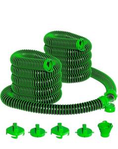 lot 19585 image: 40FT Extra Long RV Sewer Hose Kit - 20FT  20FT Connectable Heavy Duty TPE Waste Hose with Clear Wye Connector Fitting & 4-in-1 Adapter for RV Camper Trailer (40 FT) - Retail $99