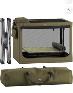 lot 19587 image: NOAH & PAW Collapsible Dog Crate 42 Inch, XXL Dog Crate for XXL, XL, Large Breeds, Travel Kennel for Car, Includes Pet Mat for Pet Cage, 2 Storage Pockets, Handbag, 10mm Locking Zippers 423131 - Retail $129