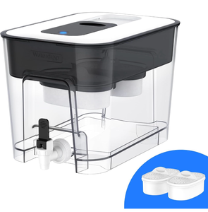lot 19594 image: WFD-22L-DF Water Filter Dispenser, 40-Cup Water Purifier, 2 Built-in Filters, 8X Faster Filtration, 400-Gallon Lifespan, 10X Longer Lifetime, Reduces Chlorine, PFOAPFOS, Black - Retail $51