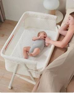 lot 19603 image: AirClub Bedside Sleeper Bassinet for Newborns Adjustable Height Breathable - Recalled Item - Retail $135