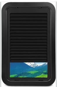 lot 19622 image: 806621 RV Entry Door Window Kit with Low-Profile Shade, 12x21 Black Replacement for Lippert & Compatible RV Doors, Complete Set with Frame & Hardware - Retail $68