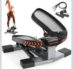 lot 19646 image: Stair Stepper,TwistMini Stepper for Exercise at Home,Step Machine with Resistance Bands for Full Body Workout, 350lbs Capacity - Retail $109