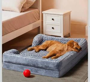 lot 19654 image: Dog Beds for Large Sized Dogs, Washable Orthopedic Dog Couch Sofa Bed with Waterproof Lining & Non-Skid Bottom for Pet Sleeping - Retail $0