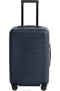 lot 19665 image: AWAY Carry-On Luggage, Lightweight Hardside Suitcase with Spinner Wheels, 22 Inch Airline Approved, TSA Lock, Navy Blue - Retail $275