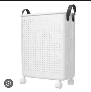 lot 19682 image: Plastic Rolling Laundry Hamper with Handles - Retail $0