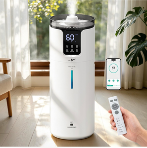 lot 19685 image: Lacidoll 16L Smart Humidifier large room, Whole house Humidifier for Home 1500 sq.ft with APPVoiceRemote Control, Ultrasonic Cool Mist Humidifiers for Bedroom, Plants, office with Tube, White - Retail $199