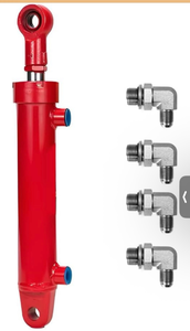 lot 19687 image: 2x8 Hydraulic Cylinder 3 Ton Double Acting Welded Hydraulic Cylinder 2 Bore x 8 Stroke with 38 JIC 37°(916-18 Thread) Hydraulic End Connectors Maximum Thrust Force 6613lbs - Retail $107