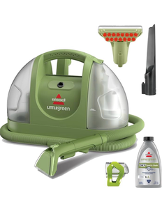 lot 19690 image: BISSELL Little Green Multi-Purpose Portable Carpet and Upholstery Cleaner, Car and Auto Detailer, with Exclusive Specialty Tools, Green, 1400B - Retail $129