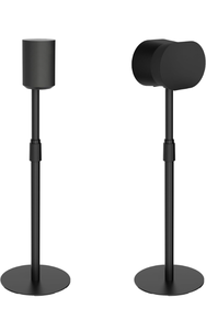 lot 19694 image: PEGZONE 26.9-42.6 Height Adjustable Speaker Stands Compatible with SONOS Era 300 and Era 100, Floor Stands with Cable Management, Speaker Mount, Black, 2 Pack (Pair) - Retail $99