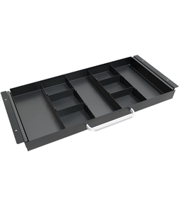 lot 19698 image: Large Size Under Desk Slide out Pencil Drawer with Adjustable Space Divider Design for Storing Pencil and Office Accessories, Underdesk Pull out Tray Organizer Mounted for Sit Stand Workstation - Retail $79