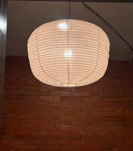 lot 19705 image: Large fabric lampshade Beige Hanging 20INCH Linen Pendant Lamp shade Can replace paper lanterns,Hanging cloth Lantern Handmade Minimalist Decorations Suitable for Living room, Bedroom,Hallway - Retail $0