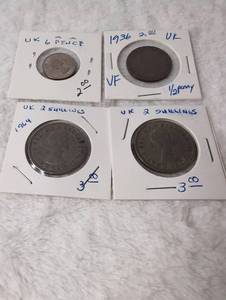 lot 103 image: British Coin Collection Set - Historic UK Currency - 6 pence, half penny, 2 shillings