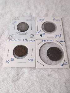 lot 108 image: Historical World Coin Collection - Italy Brazil Panama Belgium - 4 Coins