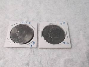 lot 114 image: 1976-D and 1971-D Eisenhower Dollar Coins - 2 Coins