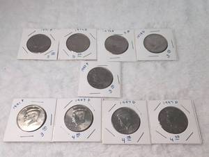 lot 115 image: Kennedy Half Dollar Coin Collection 1971-1997 - 9 Coins