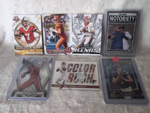 lot 1010 image: Mixed NFL Football Trading Cards Collection - 7 ct - Spencer Rattler, Hank Bachmeier, Jake Fromm, Cam Ward, Malik Willis, Matt Ryan, and J.J. McCarthy