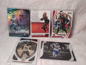 lot 1018 image: NFL Trading Cards Collection Featuring Odell Beckham Jr DK Metcalf Stefon Diggs - 6 ct