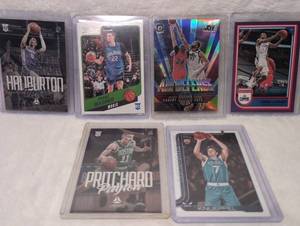 lot 2013 image: Modern NBA Basketball Card Collection Lot - 6 ct - Tyrese Haliburton, Franz Wagner, Rudy Gobert, Kawhi Leonard, Payton Pritchard, and Wes Iwundu