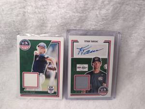 lot 3005 image: 2022 Panini USA Baseball Stars &amp Stripes Game Worn Jersey Cards with Autograph - Walter Ford and Titan Targac