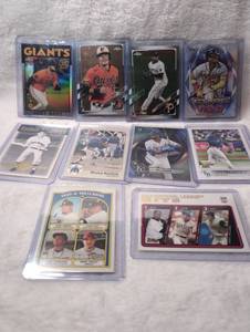 lot 3008 image: Modern Baseball Card Collection Mixed Players - 10 ct - including Joey Bart, Ryan Mountcastle, KeBryan Hayes, Ronald Acuna Jr, Harmon Killebrew, Bruce Bochte, MJ Melendez, Wander Franco, and others