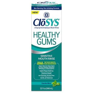 lot 3708 image: CloSYS Healthy Gums Oral Mouthwash  Gentle Mint  32 fl oz - Retail $17