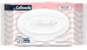 lot 3797 image: 2 Count Cottonelle Fragrance Free Flushable Wet Wipes Multi-Pack 42 Wipes Each&nbsp