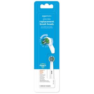 lot 3858 image: Amazon Basics Electric Toothbrush Replacement Heads, Action Clean, Compatible with Most Oral-B Brushes, White, 5 Count (Previously Solimo) - Retail $16