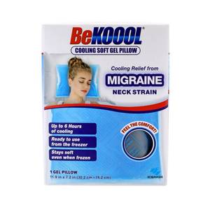 lot 3869 image: BeKOOOL Cooling Soft Gel Pillow - Reusable Cooling Relief from Migraines, Neck Strain and Fever - Up to 6 Hours of Cooling, Ready to Use, Stays Soft When Frozen - Retail $12