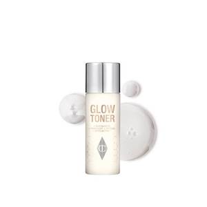lot 3881 image: Charlotte Tilbury Glow Face Toner Mini - Exfoliating Toner for Oily Skin - Helps to Reduce the Appearance of Pores, Hydrate & Plump Skin - Delicately Scented with Rose & Lemon (30ml) - Retail $19