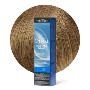 lot 3882 image: LOREAL TECHNIQUE Excellence Creme Resistant Grays Permanent Hair Color - Max Coverage on Resistant Grays, Rich Creme No-Drip Formula &amp Patented Gray Seeking Dyes For All Hair Types, 8x Medium Blonde - Retail $14